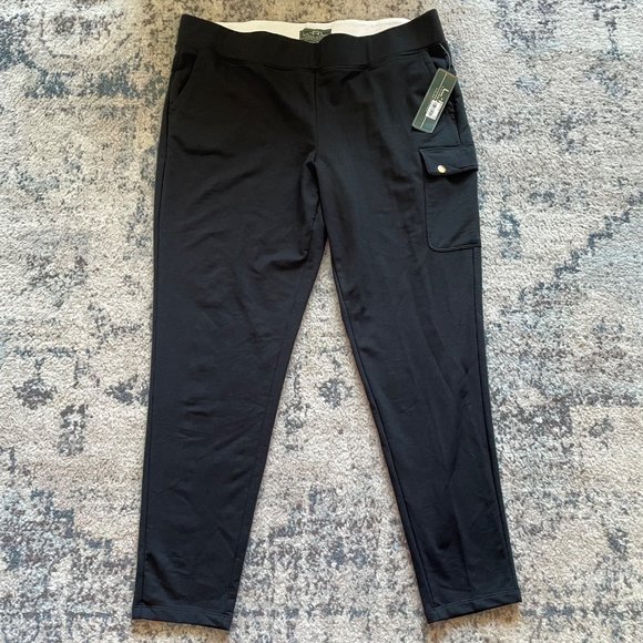Lauren Ralph Lauren | LRL Active Black Cargo Pants Pockets Womens XL NWT Yoga - Picture 2 of 11